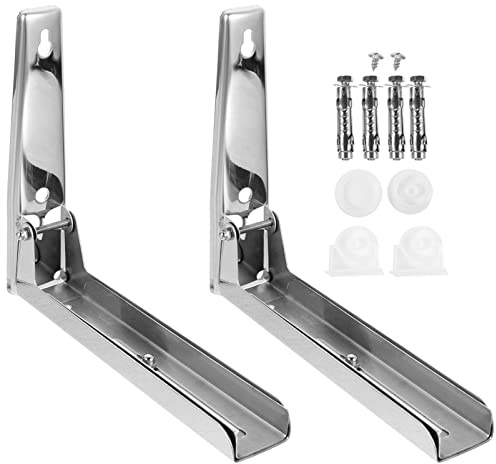 STOBAZA Support Mural Rétractable Pour Micro-ondes Cadre De Montage Acier Inoxydable Étagère Pliable Pour Four à Micro-ondes Avec Vis De Fixation