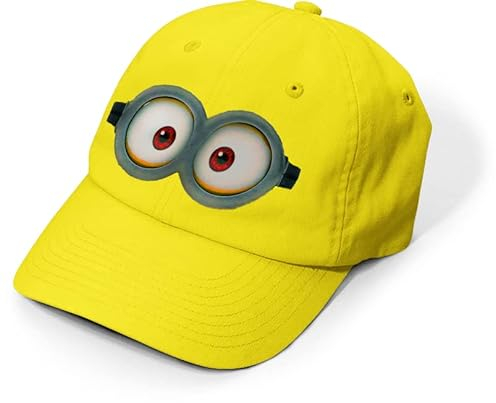 MFAZ Morefaz Ltd Minion Brille Kostüm Ich - Einfach Unverbesserlich Brille Erwachsene Gelbe Kappe Aufkleber One Two Eye