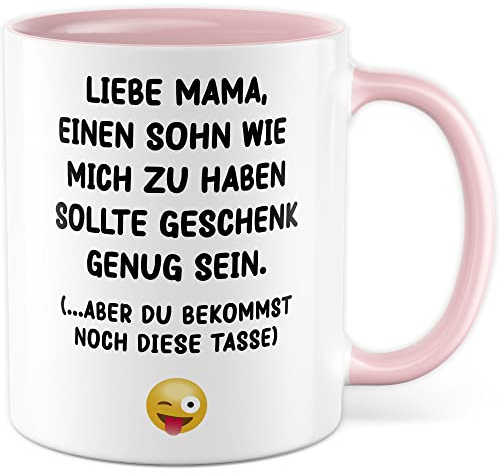 Mama Tasse Geschenk, Liebe Mama einen Sohn wie mich zu haben Kaffeetasse mit Spruch lustig Sohn Mutter Geschenk Muttertag Kaffee-Becher lustig Geschenkidee Familie Teetasse Humor Mütter (Mama/Sohn)