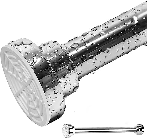 Ausziehbare Duschvorhang-Spannstange aus Edelstahl 55–85 cm, Teleskop-Vorhangstange, verstellbare Spannfederstange, rutschfest, rostet nicht, fällt nicht, kein Bohren, Küche, Schrank
