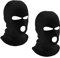 LINSOCLE 2pcs Sturmhaube 3 Loch Gestrickte Sturmhaube, Sturmmaske 3-Loch Schwarz Balaclava, Skimaske Volle Gesichtsabdeckun für Motorrad und Fahrrad（schwarz+schwarz）