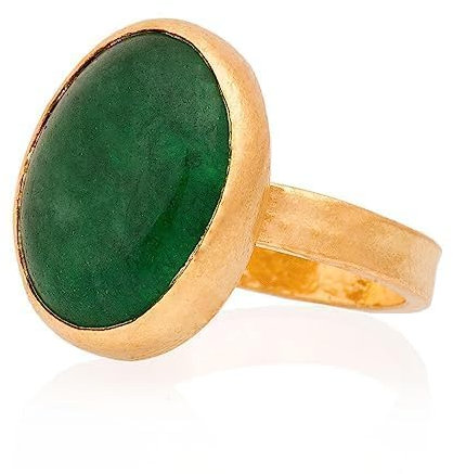 Jade Ring, Jade Frau Ring. Ovaler Jade Ring. Vergoldeter Silber Jade Ring. 925 Sterling Silber Jade Ring. 24K Gold plattiert Silber Jade Ring.