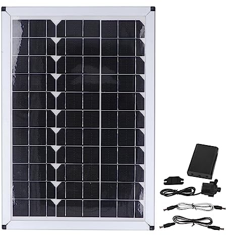 Pompe à Eau Solaire 20W, 800L/H 12V 5 Mètres Pompe de Fontaine Solaire, Pompe de Fontaine Solaire Submersible à Faible Bruit, pour Bassins, Jardin, Bassin à Poissons, Cascade,