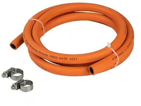 Hamilton Gas Products Gas Hose & Jubilee Clips Kit - 3m of 8mm High Pressure LPG Hose | Compatible with Regulators, Appliances & Equipment | Supply to BBQ's, Grills, Stoves, Patio & Cabinet Heaters