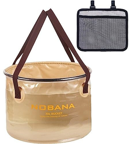Dinntty Seau Pliable 30l Sac de Stockage d'eau Seau de pêche Pliable Portable Baril étanche en PVC pour Camping en Plein air