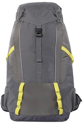 TOTTO Wanderrucksack, Modell Summit 45, Fassungsvermögen 49 l, gepolsterter Rücken mit Luftstrom, Brustgurt, Flaschentasche, wasserdichte Tasche, Öffnung oben, robust, Grau