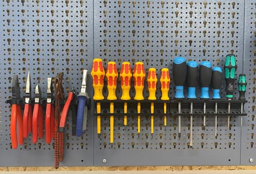 Schraubendreher und Zangen Halter für Küpper Lochwand Werkzeughalter Systemhalter Schwarz (1x Schraubendreher)