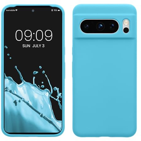 kwmobile Handyhülle für Google Pixel 8 Pro Hülle, für Pixel 8 Pro Case - Hülle Silikon - kabelloses Laden - Hellblau