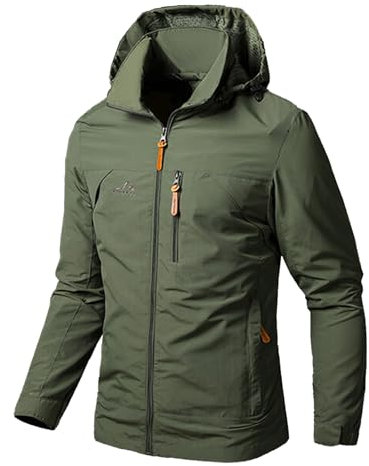 Btmpmcs Homme Veste de Montagne Veste en softshell Extérieur Coupe-Vent Randonnée pour Voyage Résistant Léger Sport Outdoor Manteau avec Capuche Amovible