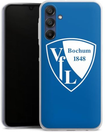 Slim Case kompatibel mit Samsung Galaxy A15 Silikon Handyhülle transparent Hülle extra dünn Offizielles Lizenzprodukt VFL Bochum Logo
