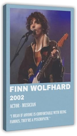 Llodmkd Leinwandposter Schauspieler Finn Wolfhard, Wandkunst, Dekordruck, Bild für Wohnzimmer, Schlafzimmer, Dekoration, Rahmen-Stil, 60 x 90 cm