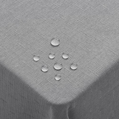 Homaxy Leinendeckeoptik Tischdecke Abwaschbar Eckig 140x220cm, Grau | Tischtuch Leinendecke Wasserabweisend Abwischbare, Lotuseffekt Schmutzabweisend Tischwäsche Tafeldecke