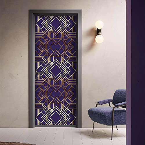 Papier peint photo 3D amovible pour chambre à coucher, porte de maison, salon, chambre à coucher, bureau, décoration d'intérieur, 77 x 200 cm (DM154)