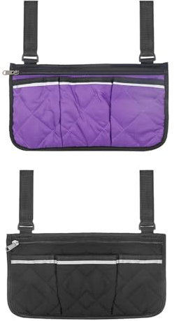 2 Stück Armlehnentaschen, Rollstuhl-Aufbewahrungstaschen, Multi-pocket-Aufbewahrungstaschen, Hängetaschen Mit Reflektierenden Streifen, Seitliche Aufbewahrungstaschen, Rollstuhlzubehör