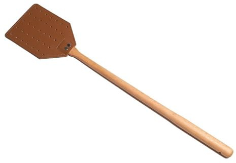 Fliegenklatsche aus PU-Leder, robust, mit langem Griff aus Holz, Fliegenklatsche mit langem Griff aus Holz, Fliegenfänger, manuelle Schädlingsbekämpfung