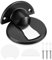 Gulfmew Black Floor Door Stoppers Stainless Steel Door Stop Heavy Duty Magnetic Doorstops Oval Floor Mounted Doorstop with Screws and Self Adhesive Pads Sound Dampening Rubber Buffer for Home Office