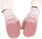 Bseical Damen Handschuhe Schnee Blume Druck halten Warm Herbst Winter Fausthandschuhe Fäustlinge Strickhandschuhe Outdoor (Dunkelrosa, Einheitsgröße)