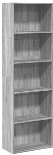 vidaXL Bookcase Grey Sonoma 60x30x189 cm Engineered Wood | Loads of room for all your stuff, Smooth lines that go with any room, Built from top-notch engineered wood