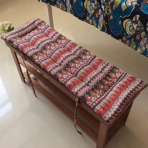 Outdoor-Bankkissen für Terrassenmöbel, lange Bank, Stuhlkissen mit Bändern, 180 x 30 cm, ideal für Veranda, Schaukel, Erkerfenster, Sitz und Gartensofa