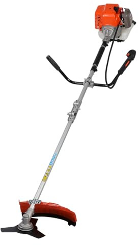 Débroussailleuse sans fil, 52 cc à 2 temps à essence, désherbeur portable 2 en 1, manche en plastique, coupe-bordures, outil de jardin pour débroussailleuse de pelouse (orange)