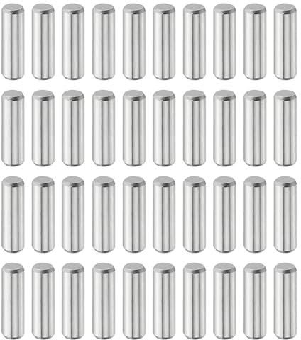 QUARKZMAN 40 Pcs 3 mm x 10 mm Goujons Cylindriques, 316L Acier Inoxydable Goujons Cylindriques Chevilles Support D'Étagère Tige D'Élément Fixation Métalliques Ton Argenté