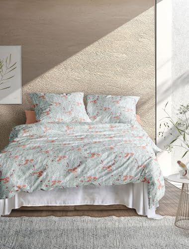 Irisette Easy Soft-Seersucker Bettwäsche 135x200 Blüten Gräser Salbei 8606-30