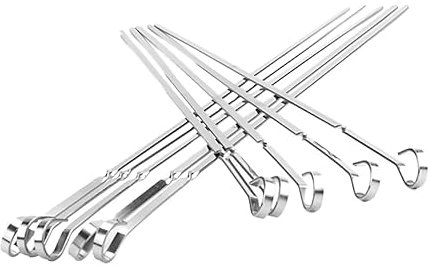 Toyvian 10 Pezzi del barbecue spiedini alla griglia all'aperto griglia per spiedini Piatto spiedo Grigliare gli spiedini Acciaio inossidabile Argento