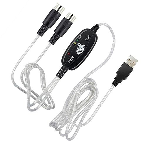 COMNESTBI Midi zu USB Kabel für Musikbearbeitung Hochleistungsadapter für Elektronische Instrumente Einfache Verbindung und Stabile Datenübertragung Kompatibel mit Windows