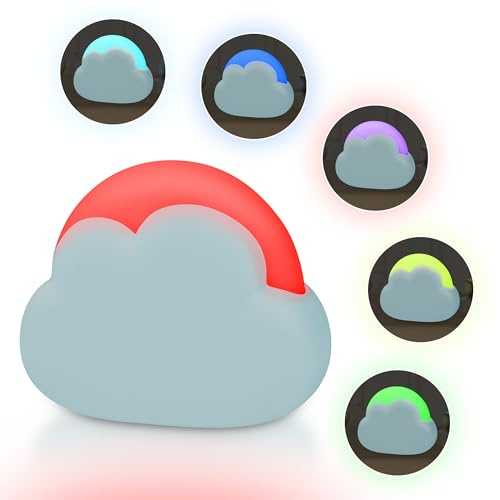 Annmore Nachtlicht Baby Wolke mit Farbwechsel Funktion, Blau | Aufladbar, Dimmbar, Timer-Funktion, Tragbar, Stilllicht zur Neugeborene