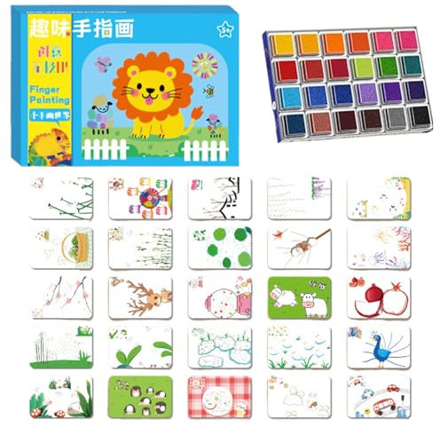 Uitseld Toddler Finger Paint | Washable Rainbow Ink Pad | Art Painting Tool Sets for Classroom Home School Party Decoration Toddler Baby Children