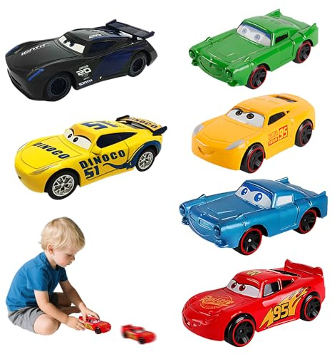 Petite Voiture Enfant, 6 Pièces Mini Voiture pour Enfants Pixar Cars, Voiture Cars Voiture Miniatures en Métal pour Garçons Filles à Partir de 3 Ans