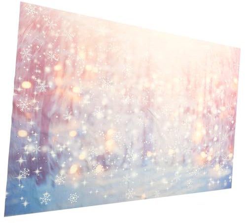 Uonlytech Schneehintergrund aus Stoff Einfach Aufzuhängen für Fotostudio Tapisserie und Tischdecke mit Verschneiter Winterkulisse Deko