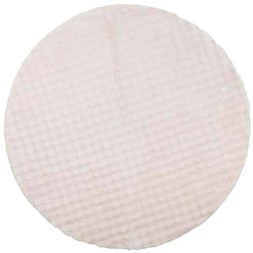 vidaXL Runder Teppich, Beige, Ø 160 cm, stilvoller Teppich für Wohnzimmer, perfekter Komfort-Teppich für Schlafzimmer, multifunktional, langlebig, weicher und schicker Teppich für zu Hause