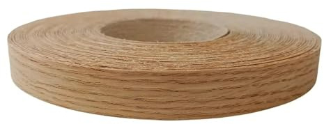 Rouleau de placage de bois Rouleau de chants en bois pin, d'érable, chêne, noyer et bouleau, 19 mm, pré-encollé, thermocollé, avec adhésif thermofusible(Red Oak,1.9 cmx4m)