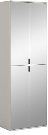 xonox.home - Spiegelschrank Projekt X 61x193x34 cm in Kaschmir - Hochschrank mit Spiegel breiter Schrank Garderobenschrank Flurschrank - multifunktional und erweiterbar