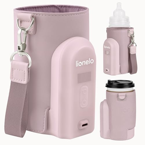 LIONELO Thermup Go Evo Tragbarer Babyflaschenwärmer hält Flüssigkeiten warm | 5 Betriebstemperaturen von 38 bis 50o C, USB-C Aufladung, bis zu 9 Stunden Betrieb, LCD Display