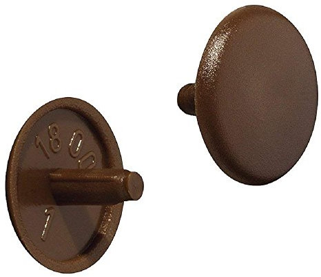 Gedotec Möbel-Abdeckkappen braun RAL 8007 Schrauben-Abdeckungen Kunststoff Schrauben-Kappe rund | H1123 | Verschluss-Stopfen für Kopflochbohrung PZ2 | Ø 12 x 2,5 mm | 50 Stück - Abdeckstopfen rund