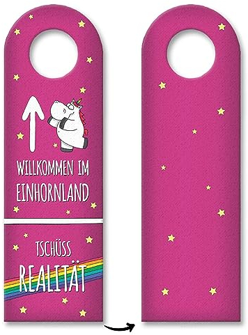 trendaffe - Willkommen im Einhornland Türhänger mit Honeycorns Motiv Einhorn Realität Magie