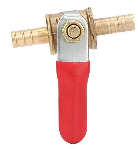 5 pièces de robinet à tournant sphérique en cuivre à tube pneumatique, raccords de tuyauterie de robinet à tournant sphérique en laiton, robinet à tournant sphérique à double joint bar 6/8/12(6mm)