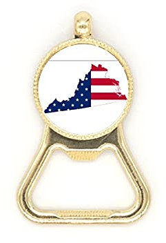 Virginia USA Karte Sterne Streifen Flagge Form Bierflaschenöffner Edelstahl Schlüsselanhänger