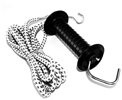 3m LONG ELECTRIC FENCE ELASTIC ROPE GATE KIT - COIL GATE FOR HORSE 040 - It Creates a Visible and Safe Fence Gate - Robust Handle Case - Agricultural Equipment