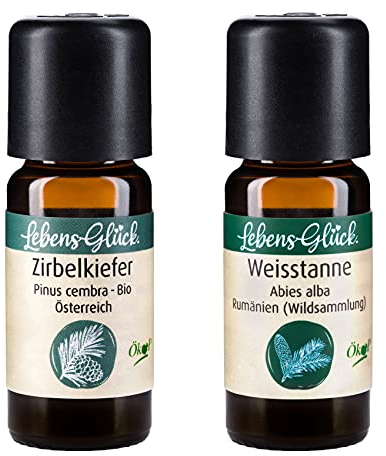 LebensGlück. Duft Waldspaziergang ZIRBENKIEFERÖL Bio naturrein & naturreines ätherisches Öl WEISSTANNE 10ml / 10ml, Aroma Therapie Duft Kosmetik
