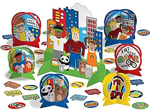 Amscan 9913854 - Party Town Kids Birthday Party Table Decorating Kit with Confetti Scatters - 31 Pieces