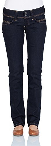 Pepe Jeans Jean Venus pour femme - Coupe droite - Bleu - Rinse Plu, 30W x 32L