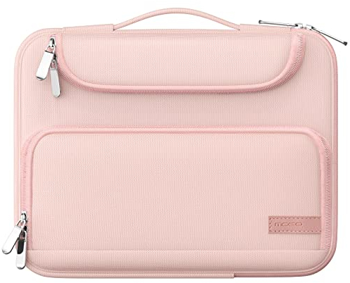 MoKo 9-11 Tablet Tasche, Einziehbar Griff Schutztasche für iPad Pro 11 M2 2022-2018, iPad 10. 10,9 2022, iPad air 5 10,9 2022, iPad 9/8/7 Gen 10,2, Galaxy Tab S9 11 2023, Tab S8 11, Rosa