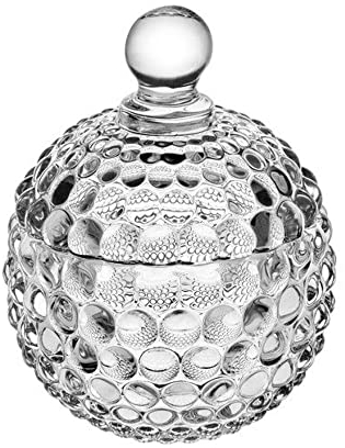 Scatola Portaconfetti Vetro VARIE MISURE CONFETTATA BOMBONIERA | Barattolo potiche per dolci bonbon caramelle biscotti confetti (Vetro Riccio tondo 11x8,5cm)