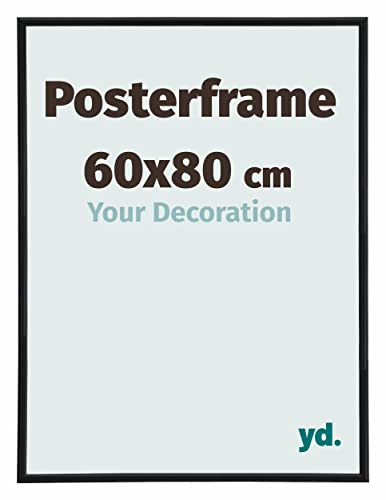 yd. Your Decoration - Cadre photo 60x80 cm - Cadre d'affiche en plastique avec verre synthétique - Verre d'art clair - Noir Mat - Paris