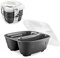 Thermohauser GoodBowl Twin, 5er Set, Mehrweg Essensbehälter, 1000 ml To Go Lunchboxen, mikrowellengeeignet, anthrazit