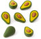 Crafans Silikonperlen, Avocado-Perlen, Obstperlen, Kawaii-Lebensmittelperlen, Cabochons, niedliche Kekse, Süßigkeiten, Lebensmittelknöpfe für Schmuckherstellung, Scrapbooking, 27x18x15 mm, 10 Stück