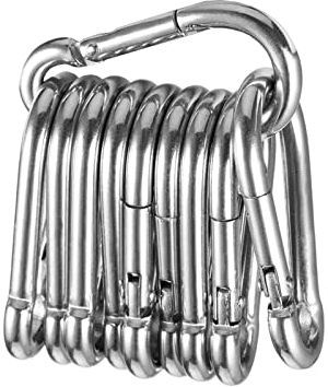 10 Stück Karabinerhaken 304 Edelstahl 50mm x φ5mm, Belastbar bis 125kg, Robuste Karabiner Haken Schlüsselanhänger Karabienerverschlüsse für Hängematten, Sonnensegel, Sport, Camping, Outdoor